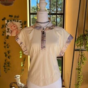 Short Sleeve Cream Top Vintage